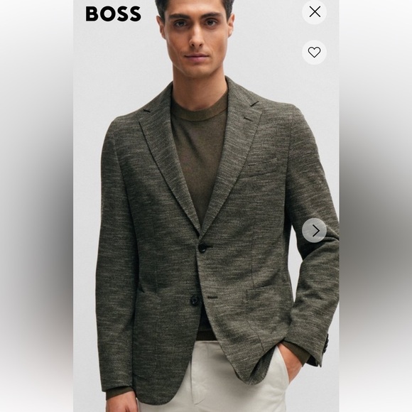 Hugo Boss Other - Boss Hugo Boss Slim FIT JACKET IN MICRO-PATTERNED STRETCH JERSEY 44R